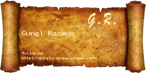 Gungl Razmus névjegykártya